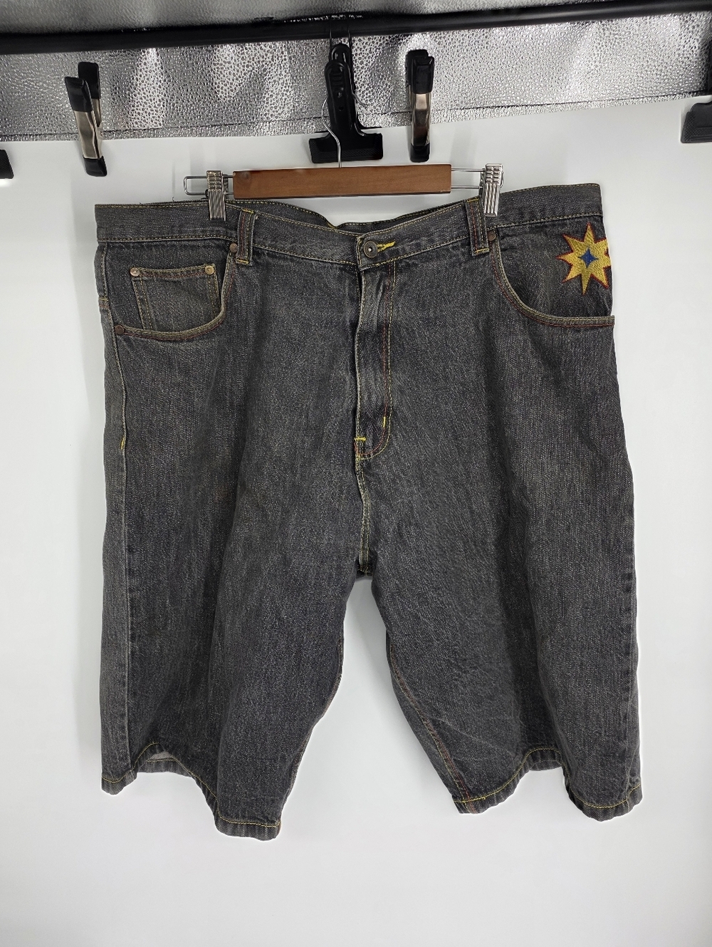 Vintage COOGI Denim Shorts Mens 42 Baggy Jorts Embroidered Y2K Hip Hop Skater 90